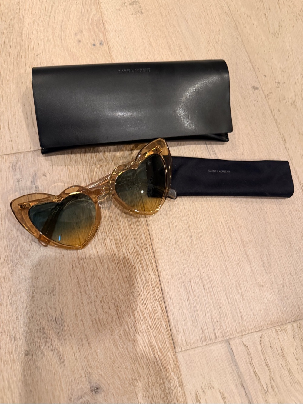Authentic Saint Laurent Amber Gradient Cat-Eye Sunglasses